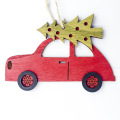 Christmas Decorations Wooden Painted Colorful Car Christmas Tree Ornaments Pendant Decor for Home Kids Toys Gift Xmas New Year
